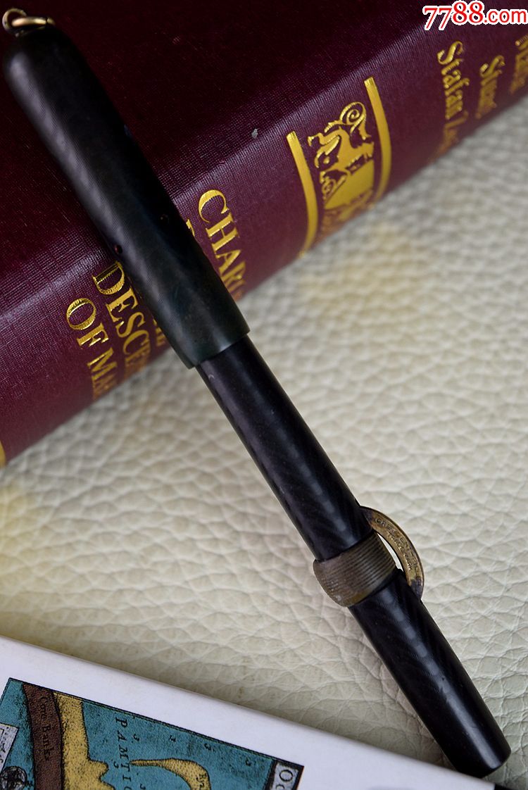 欧美古董收藏品美国文具康克令月牙上水墨水笔钢笔功能良好推荐