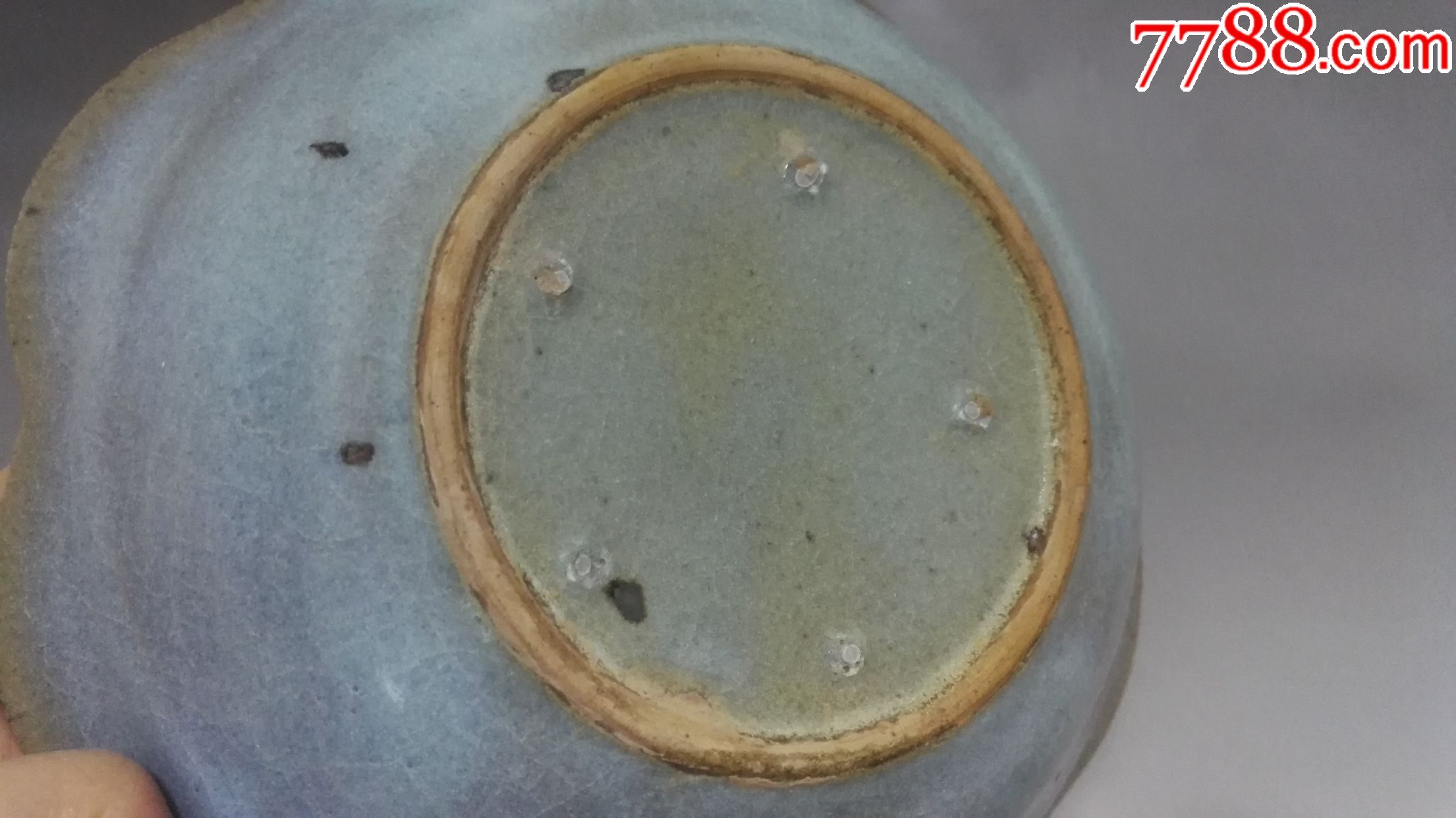 金代钧窑天蓝釉紫斑花口洗