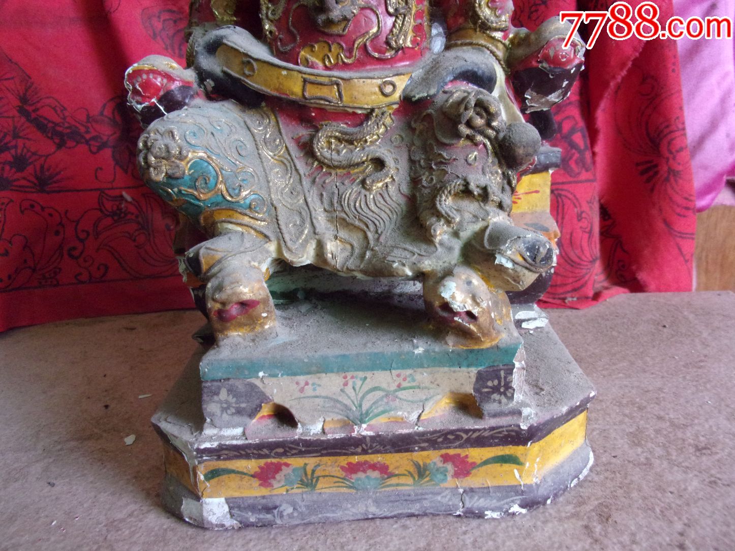 黑面王爷雕像摆件木雕神像木雕菩萨木雕佛像,几处开裂几处掉漆