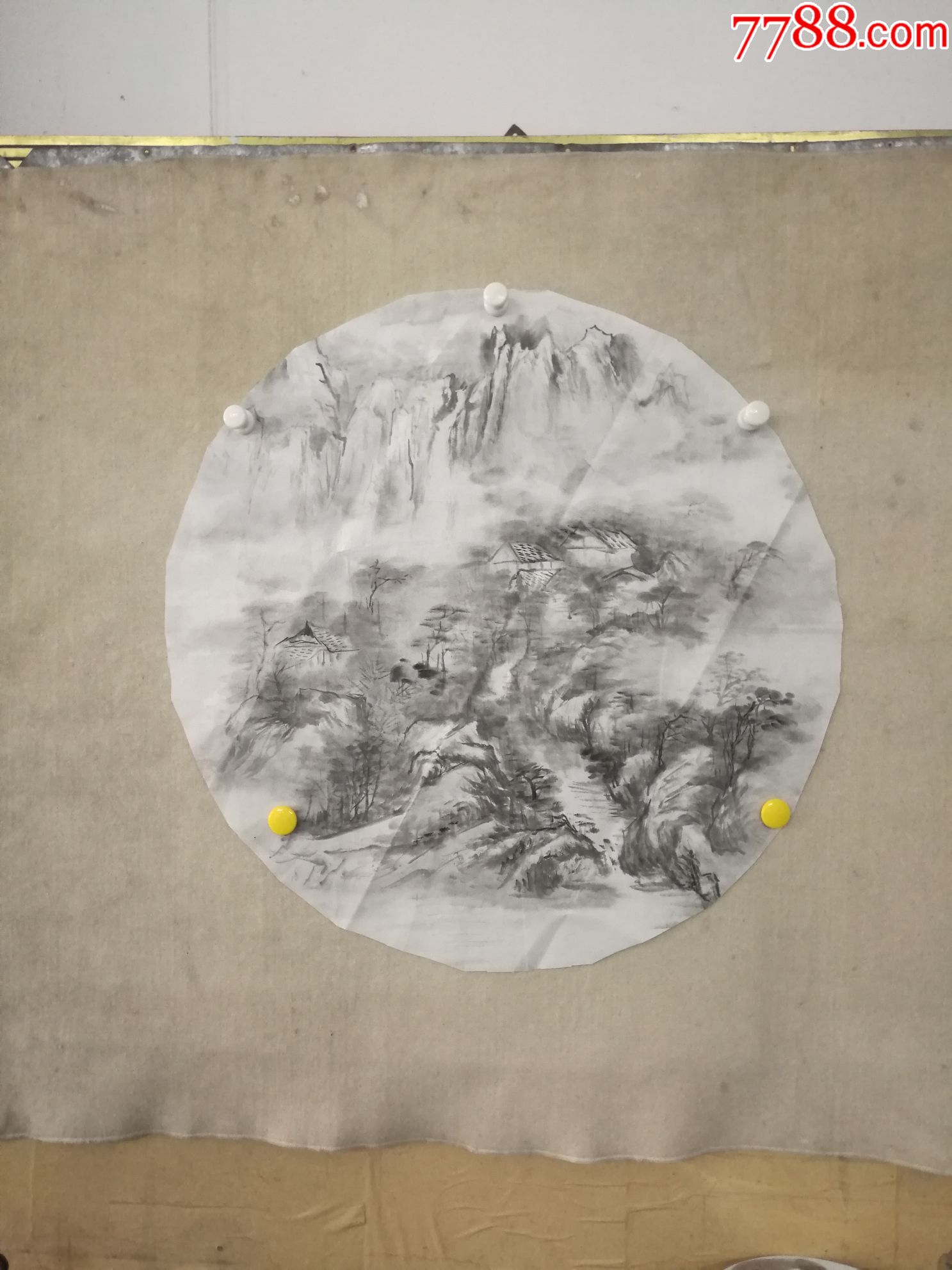 水墨山水画无命题镜心1