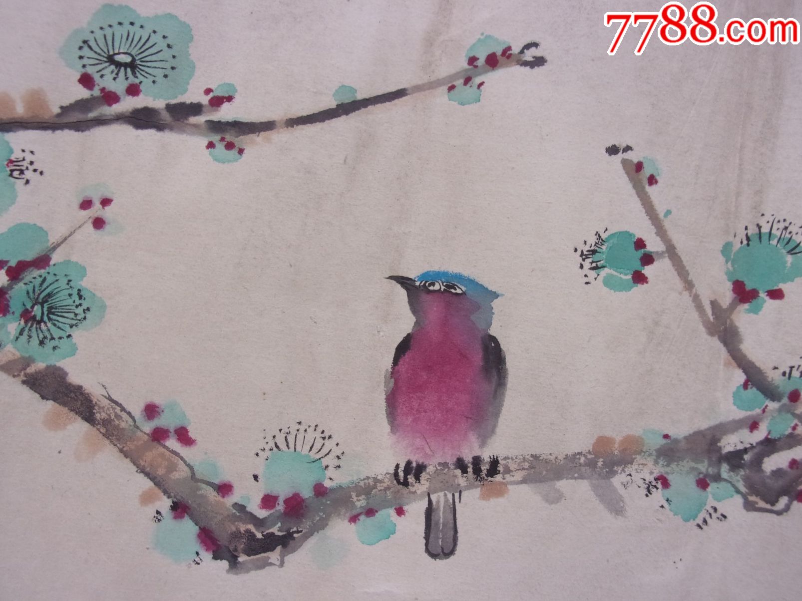 1995年老字畫花鳥畫國畫,鳥配梅花圖,包郵一口價,請欣賞謝謝