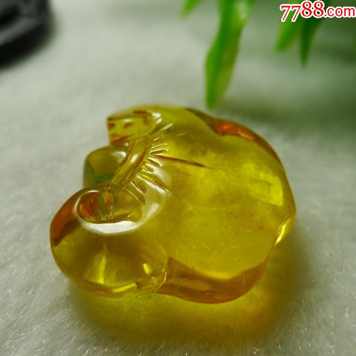 琥珀(黄金珀)如意吊坠无孔a808_蜜蜡_配件图片_收藏价格_7788钟表收藏