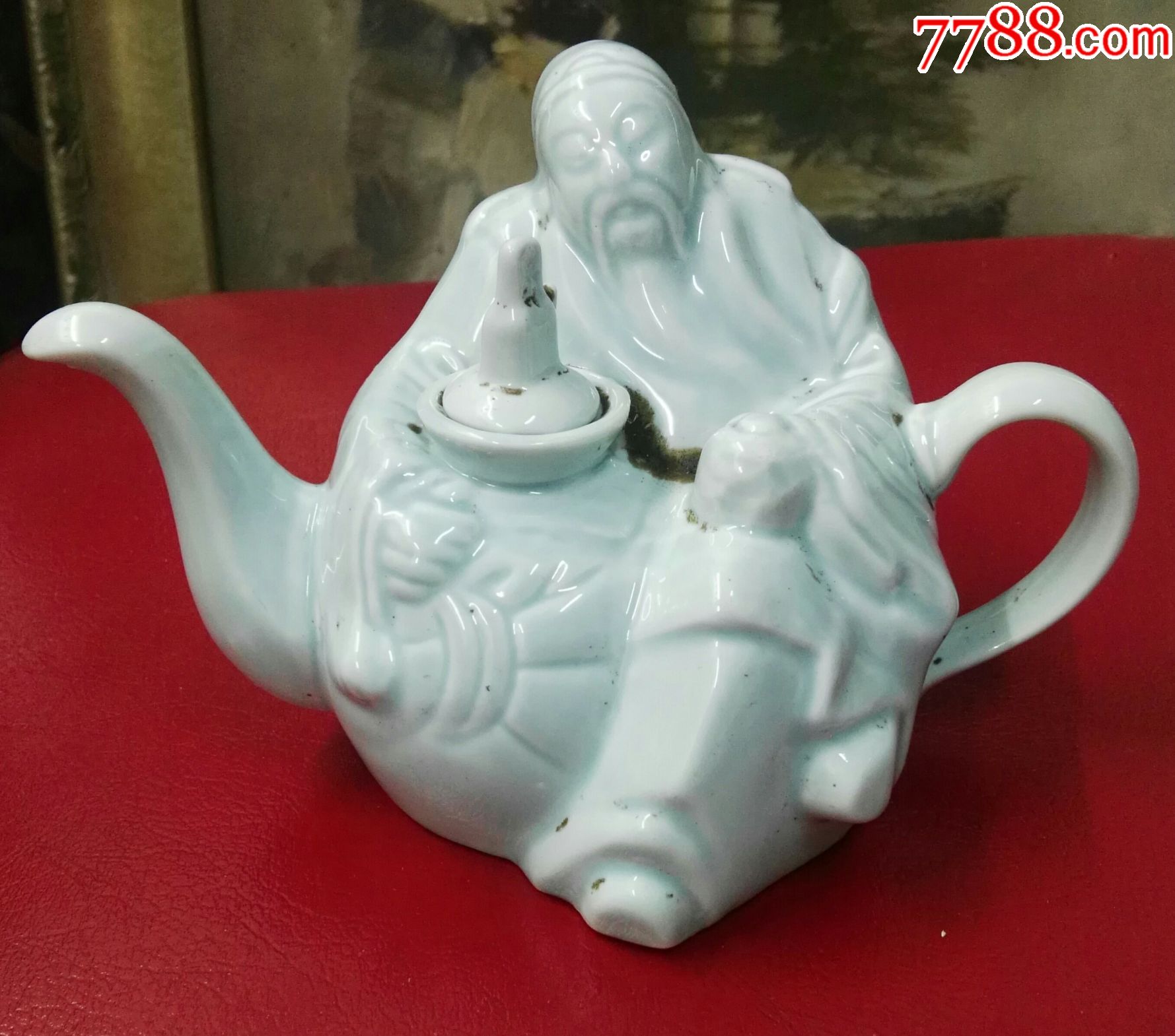 非常漂亮的青釉太白醉酒酒壶