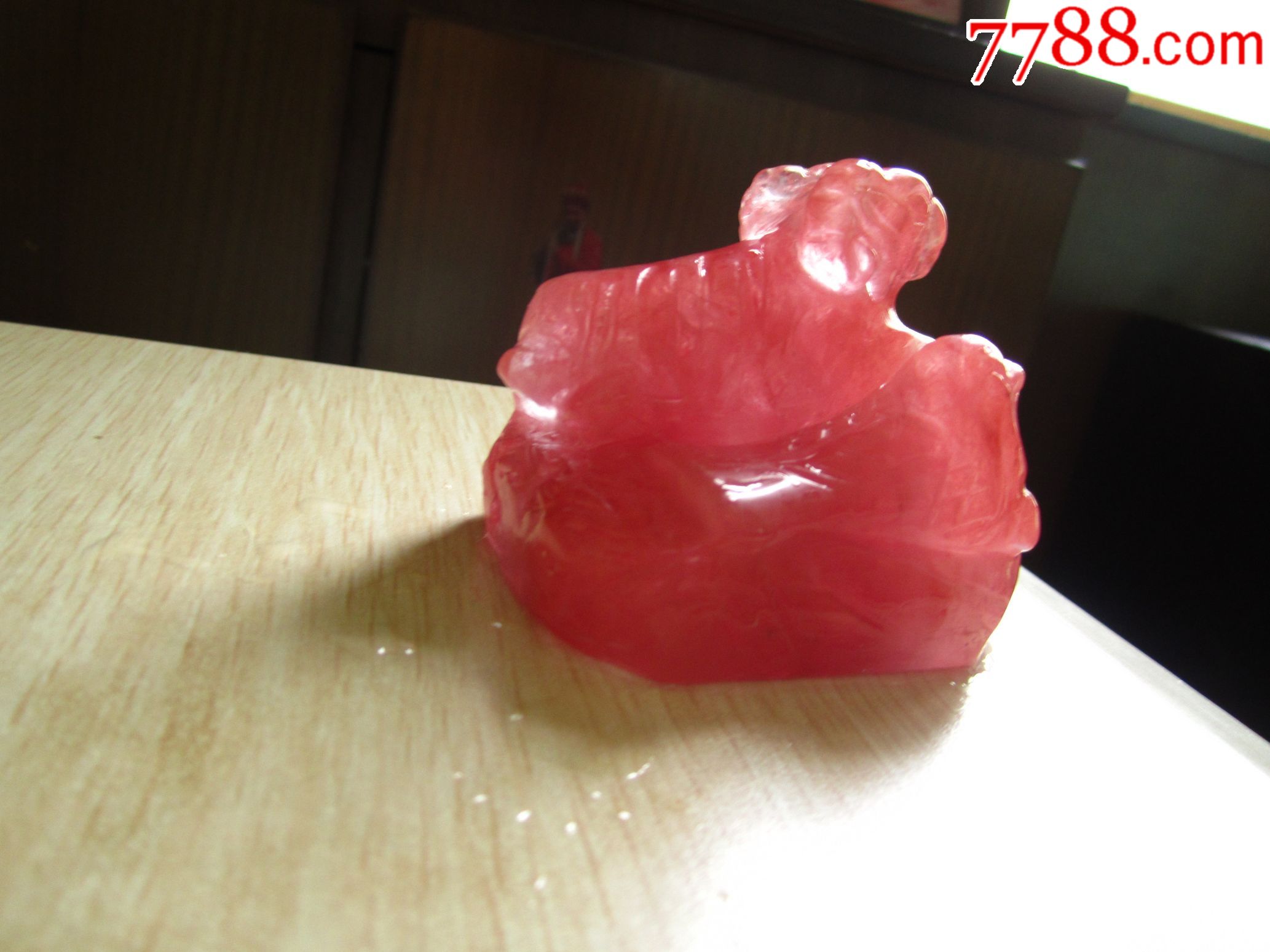 老天然红兔毛水晶摆件顺毛