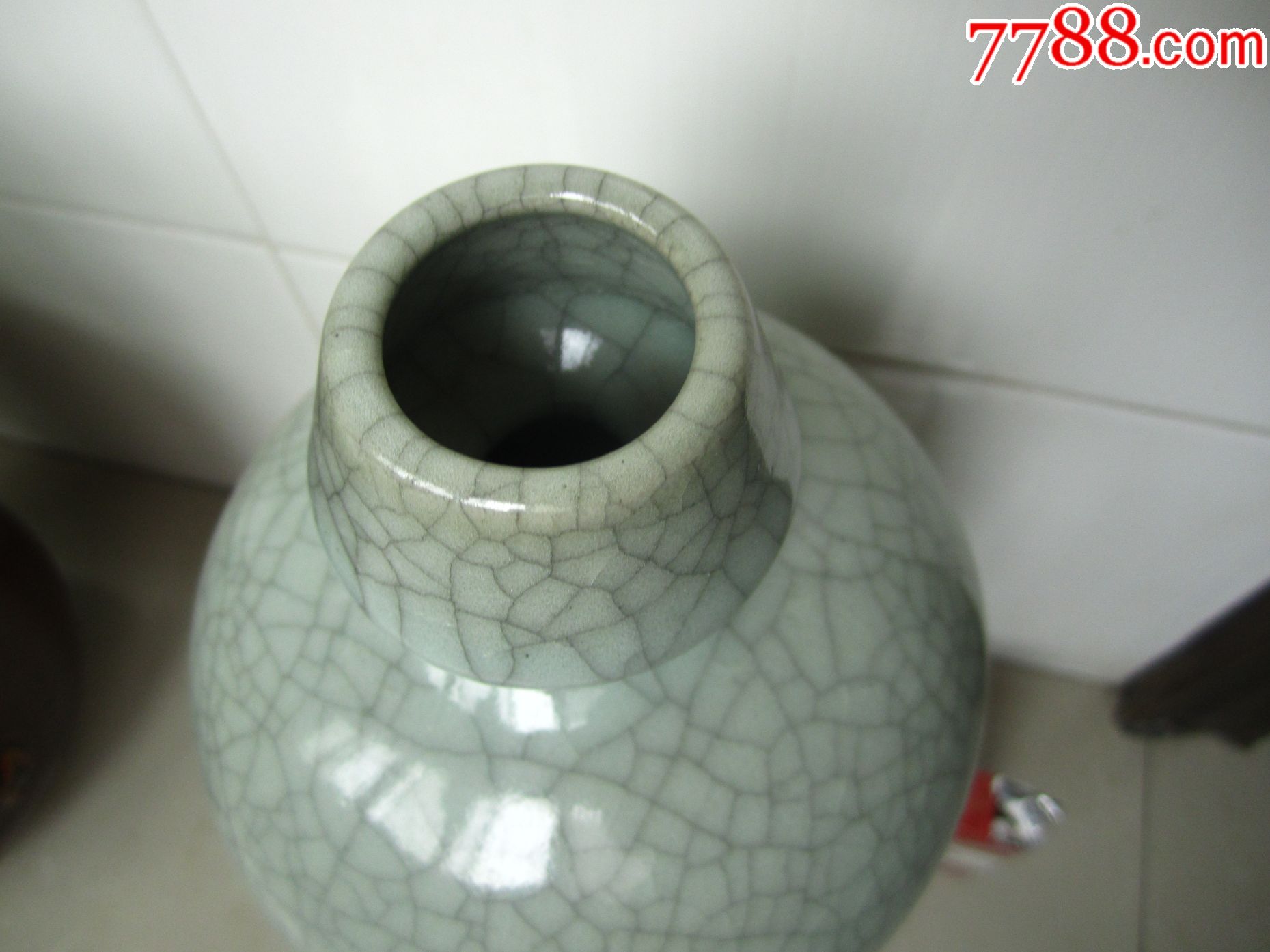 80年代汝窑特大瓶--摆着真漂亮_陕西大学堂【7788瓷器】