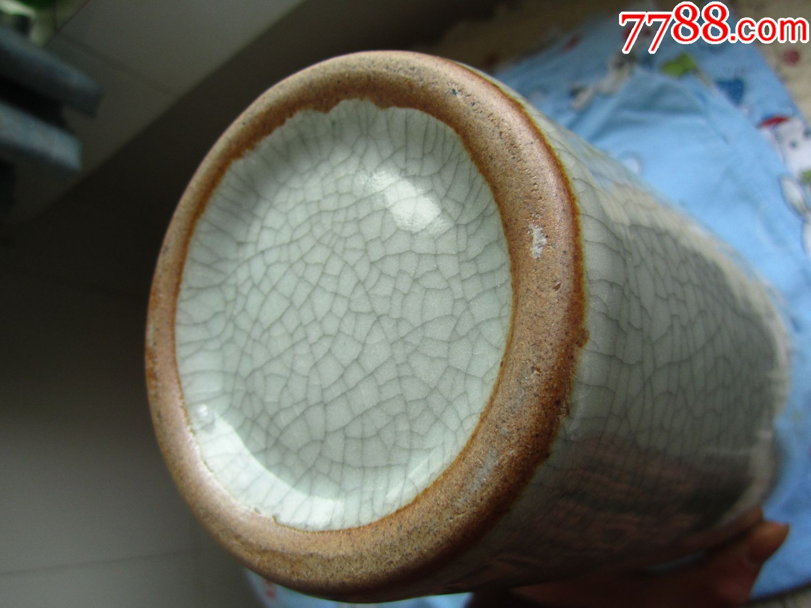 80年代汝窑特大瓶--摆着真漂亮_陕西大学堂【7788瓷器】