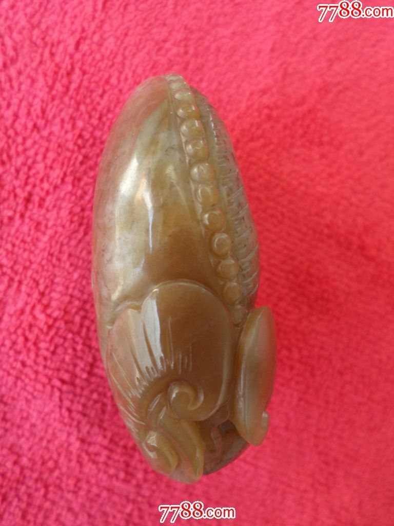 杂项玉器玉石雕件保真和田玉糖玉纯手工雕刻事事如意手把玩件_价格