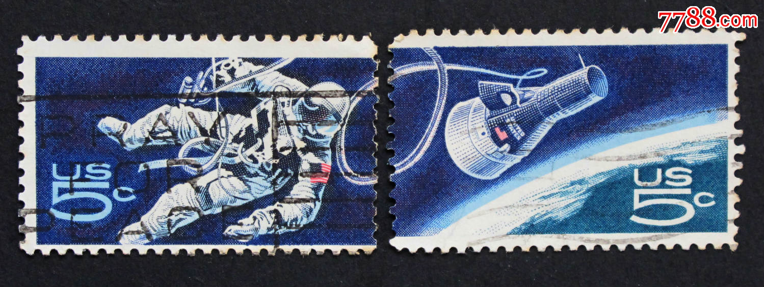 美国邮票----成就在太空(信销票)
