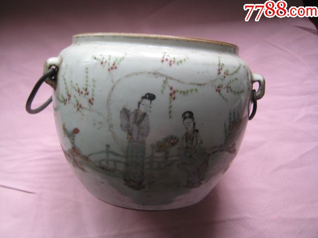 民国名家程和顺作的人物诗文罐