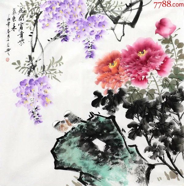 秦子君·四尺斗方小写意花鸟8-13_花鸟国画原作_第1张_7788字画网