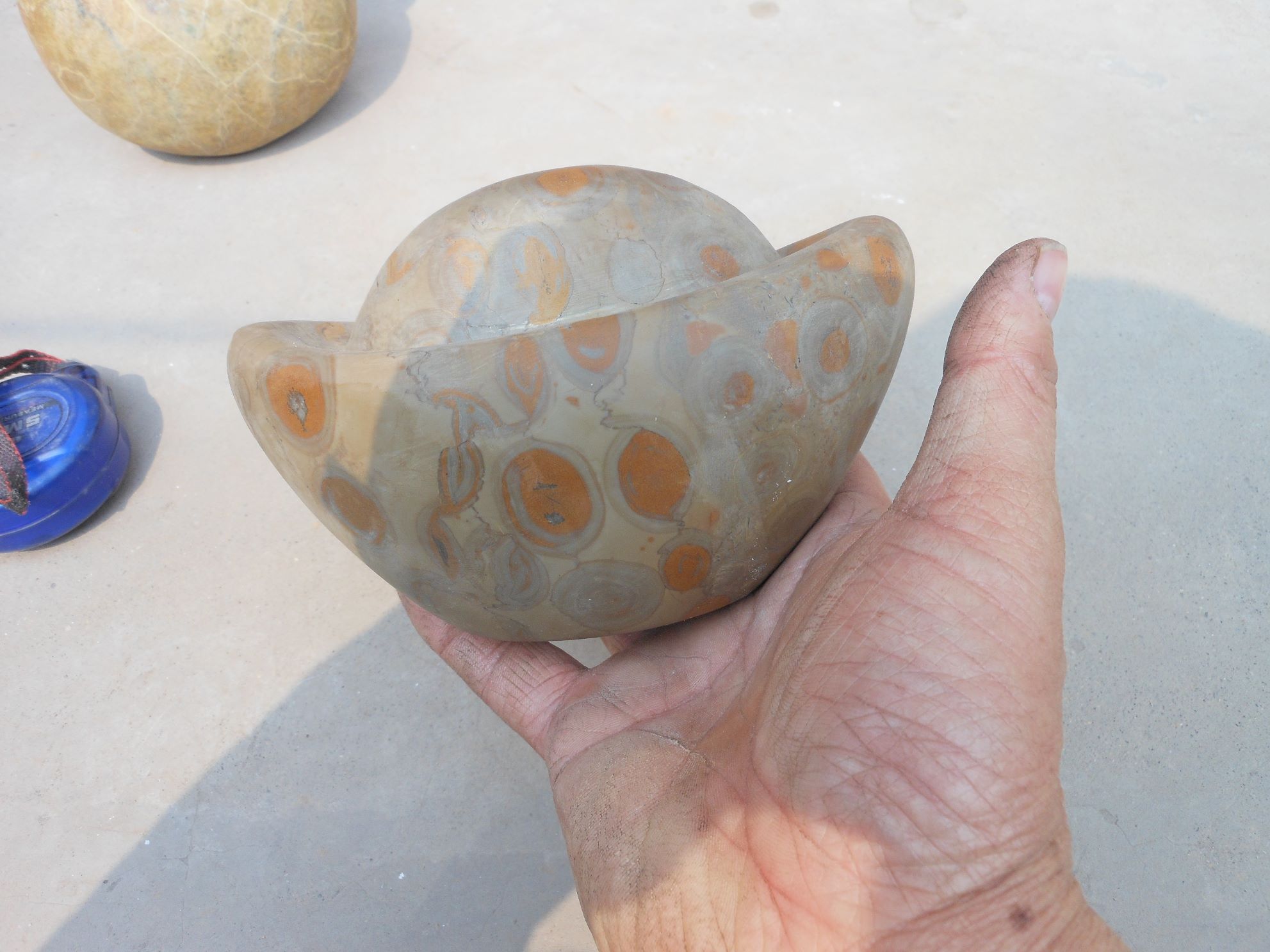 奇石摆件金钱石元宝黄钱