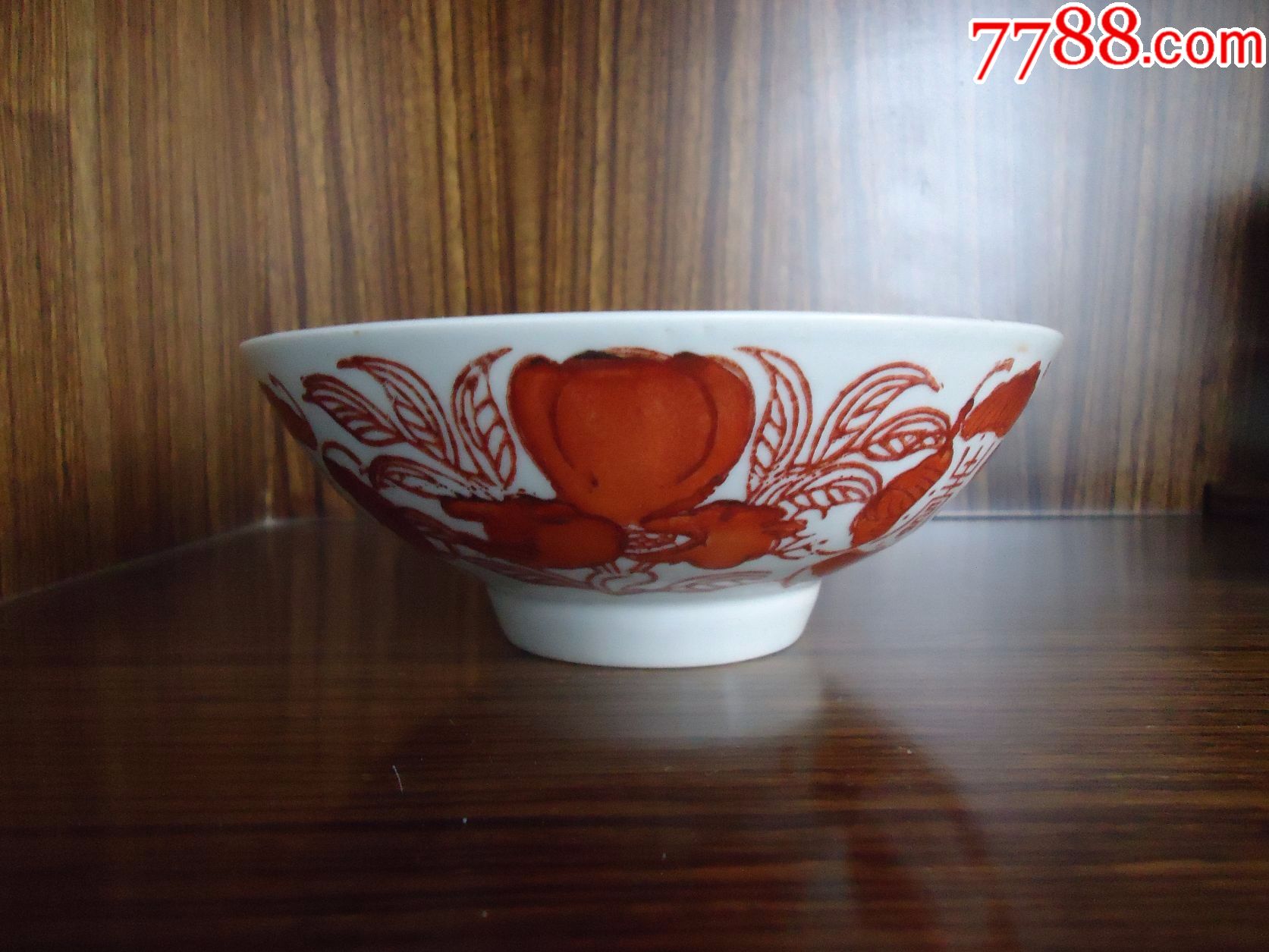 民国矾红三多纹大碗2