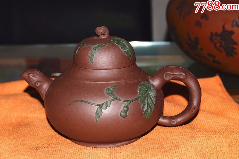 紫砂收藏-福记四代传人周志华紫砂加彩全品紫砂壶