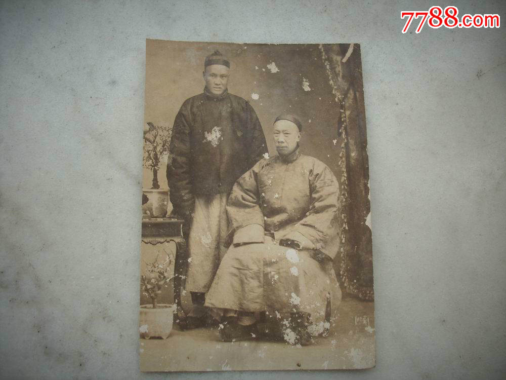 清代乡绅双人照剪过尺寸1057厘米