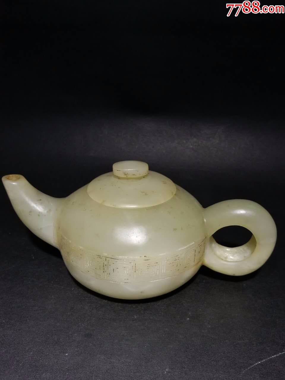 清代和田白玉玉壶