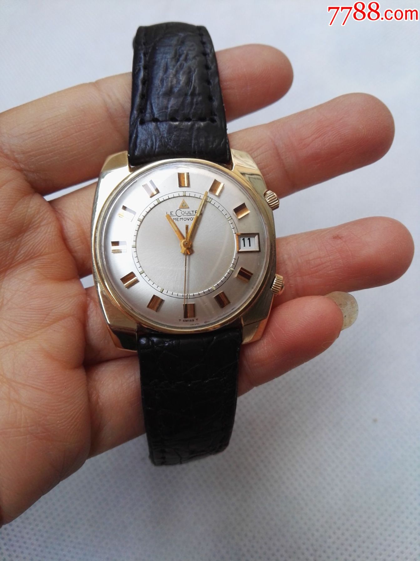 二手手表积家大师系列10k包金闹铃手动机械男表闹表