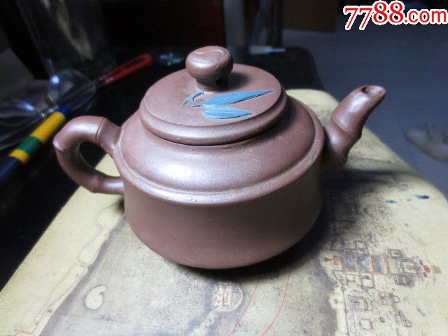 12号吴惠琴全手工竹叶紫砂壶16/9.5cm.