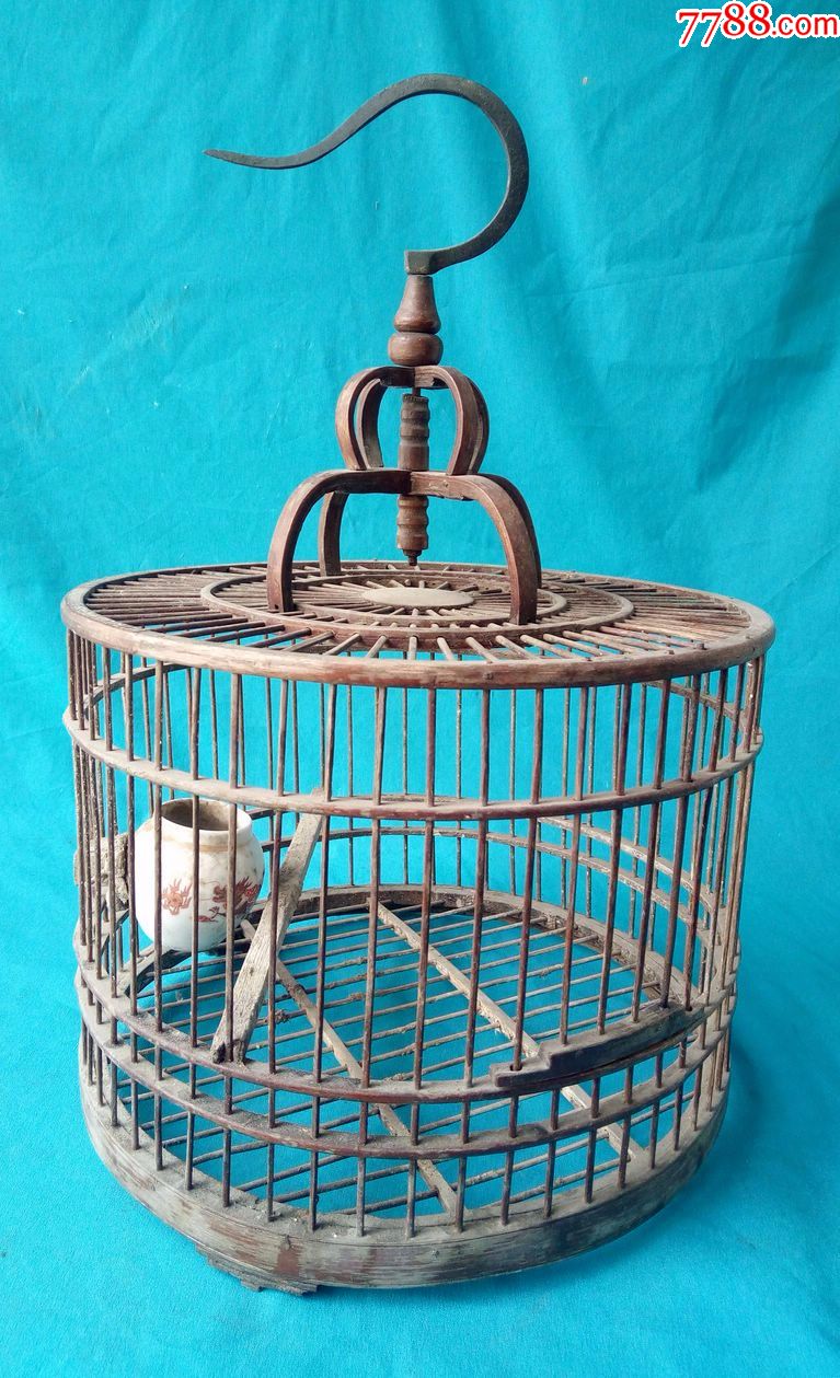 清代竹雕鸟笼一个品完好