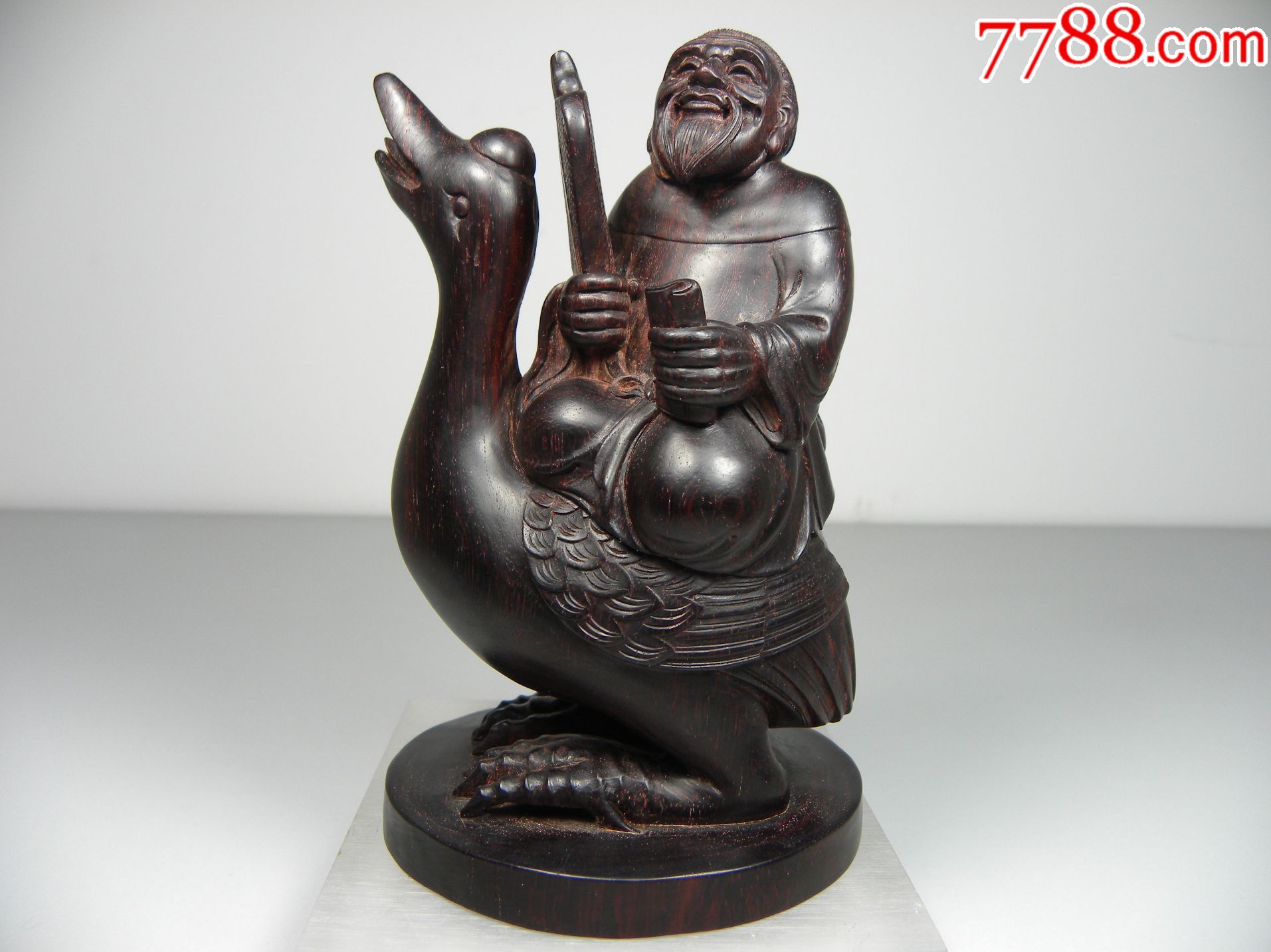 清代㊣名贵紫檀王羲之爱鹅精品木雕