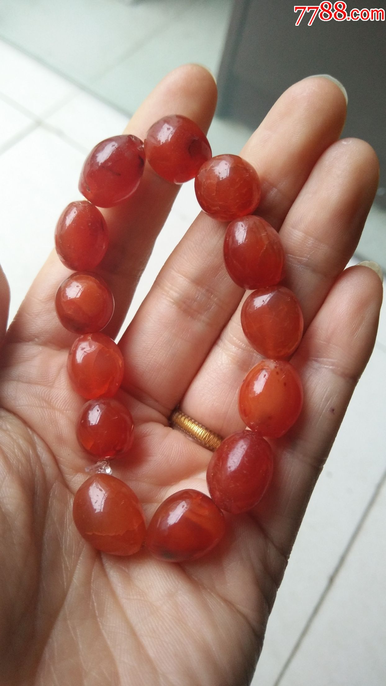 清代老玛瑙手串