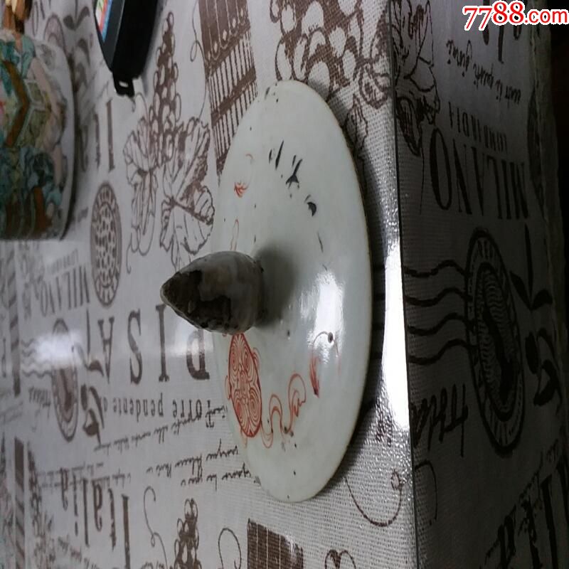 清晚期至民国巩红彩狮子冬瓜罐盖子包老保真