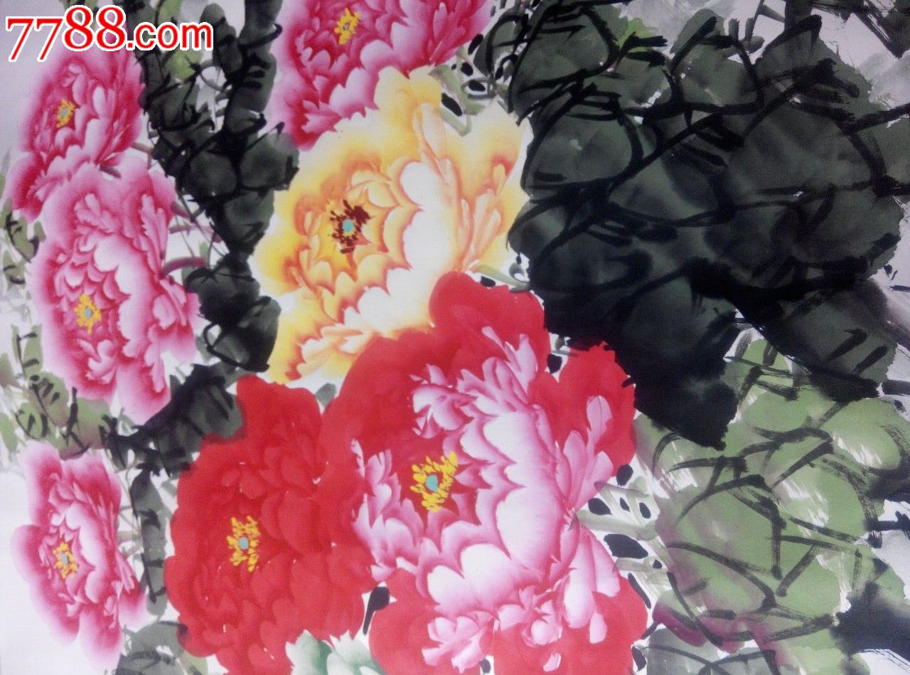 画家马桂芳大幅牡丹作品《富贵吉祥》