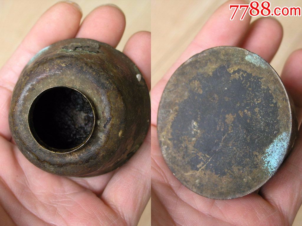 烟具收藏1704-清末民国抽大烟用烟灯的铜油壶