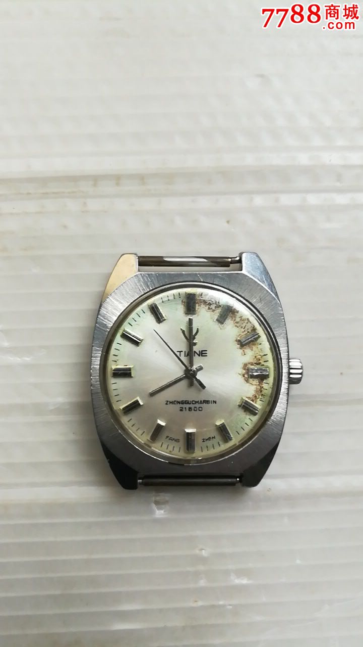 天鹅牌方形全钢机械手表少见形状品牌