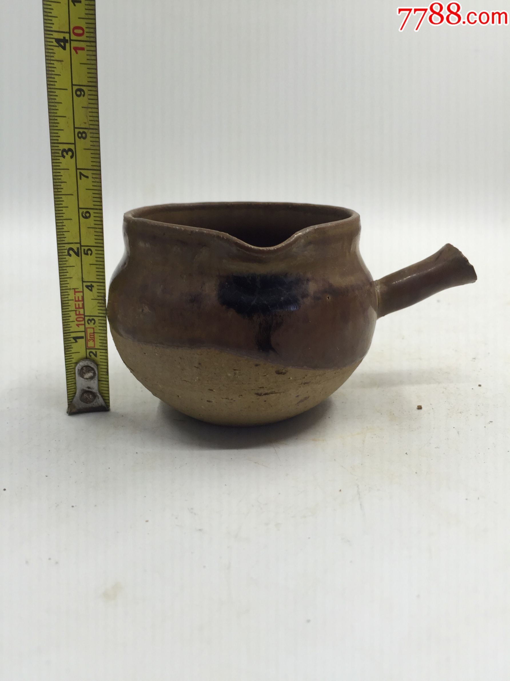 明代茶器酱釉公道杯