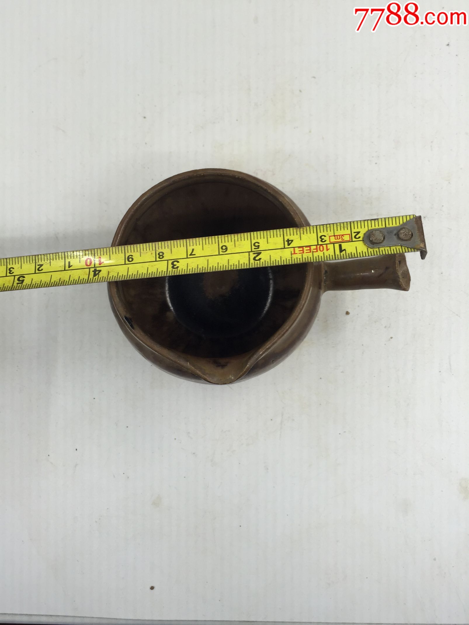 明代茶器酱釉公道杯