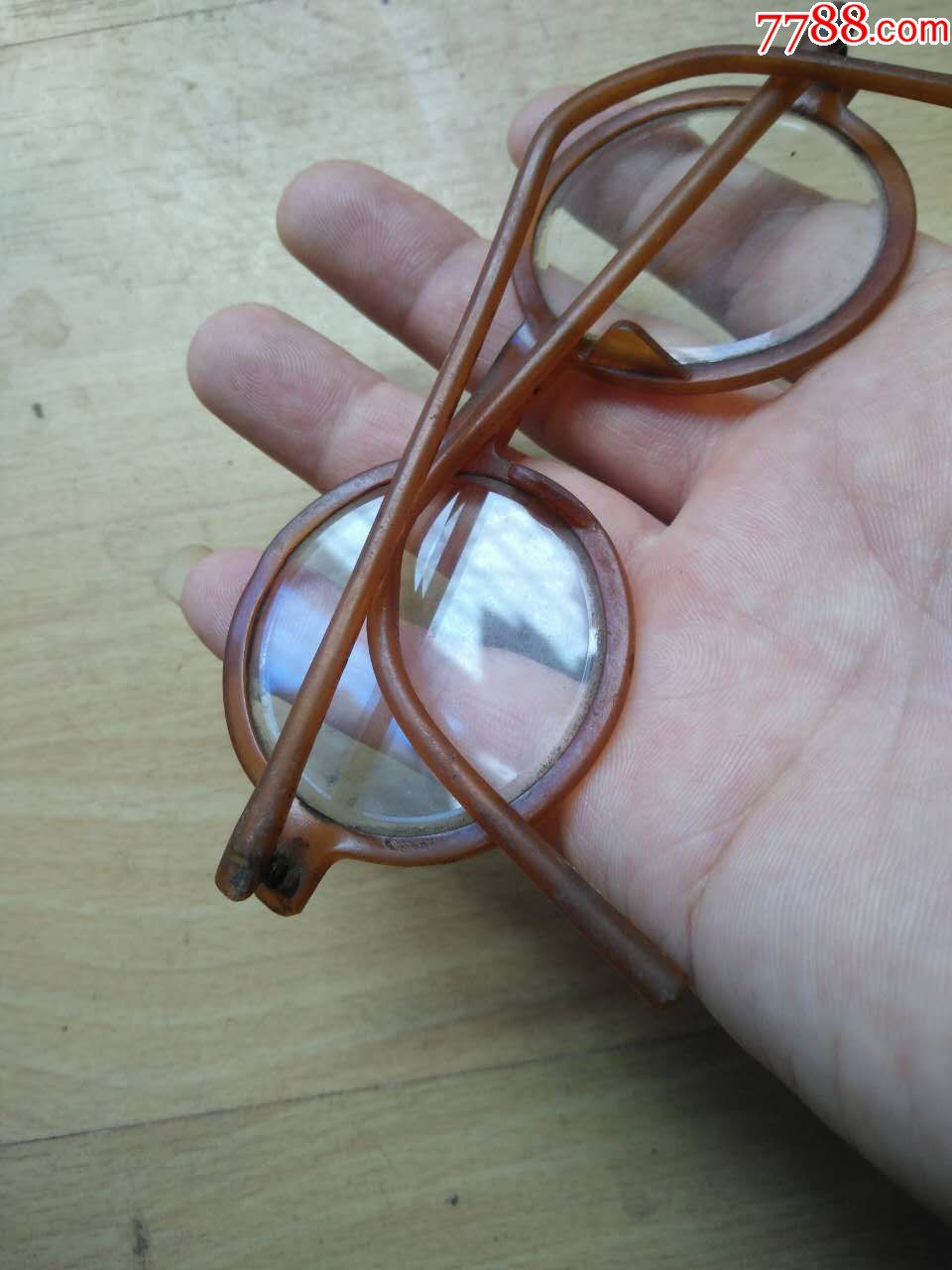 民国时期的老平镜赛璐璐镜框老眼镜古玩民俗收藏品