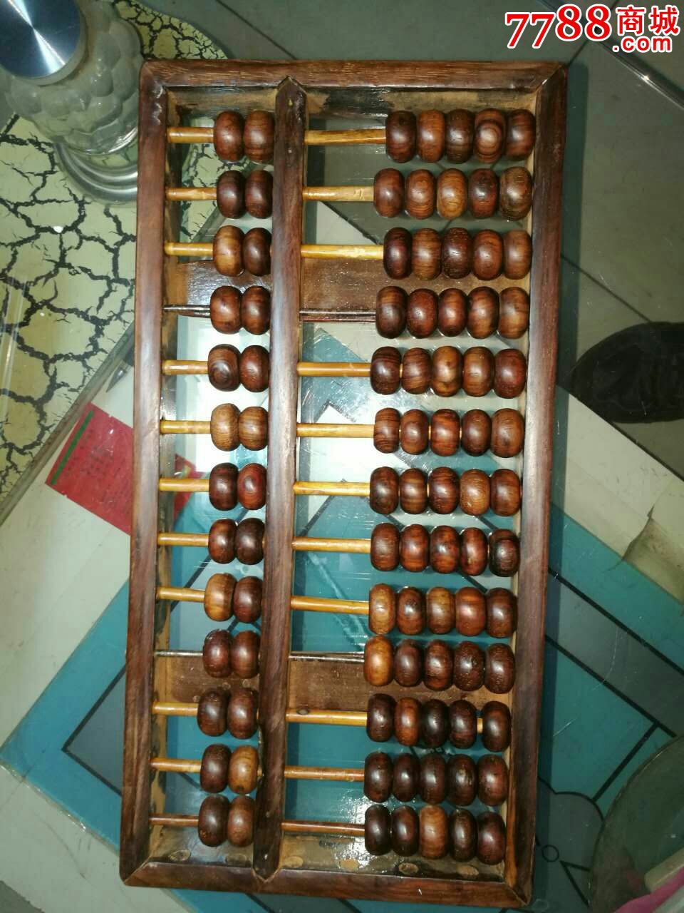木纹漂亮的民国13档算盘