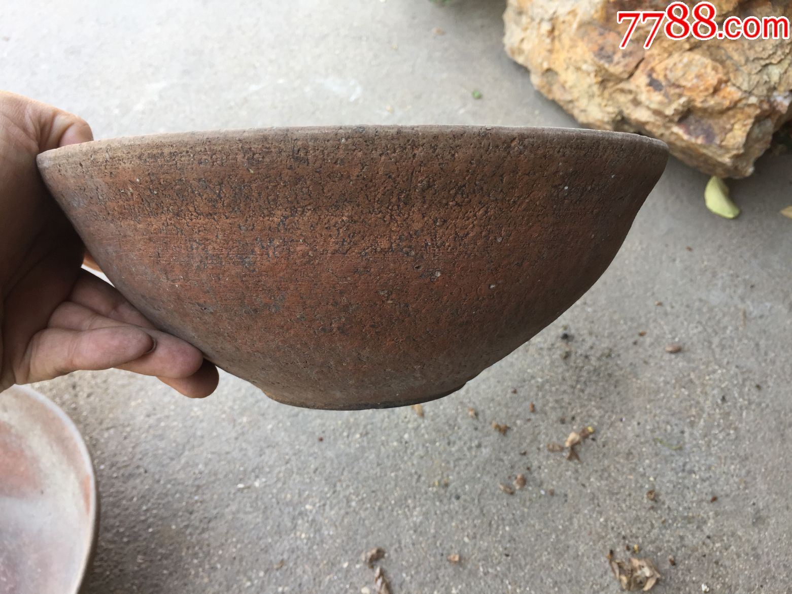 民国贫民使用朱砂红陶制老泥碗民俗用品收藏装饰影视道具完整包老