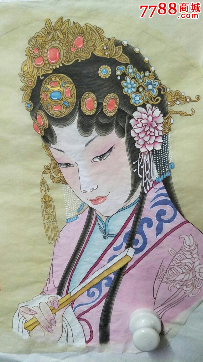 工笔戏曲人物～旦角_人物国画原作_今古宝轩【7788收藏__收藏热线】