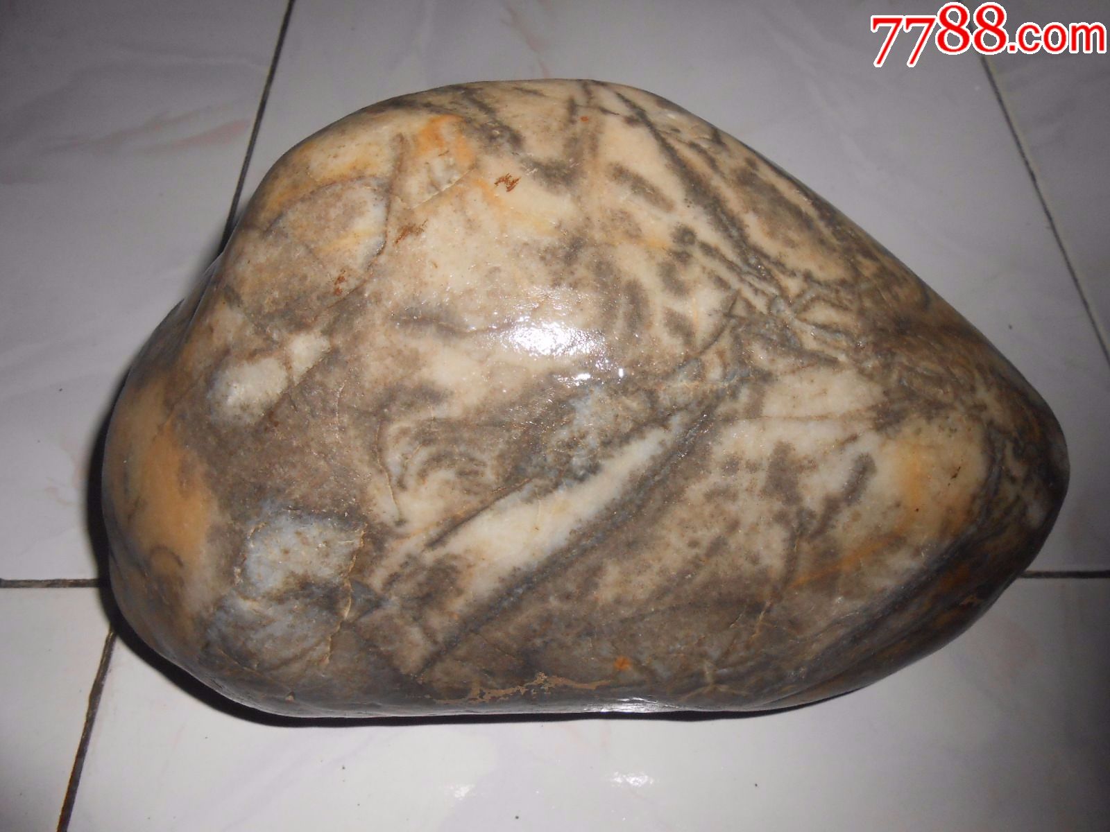 天山奇石草花风景石