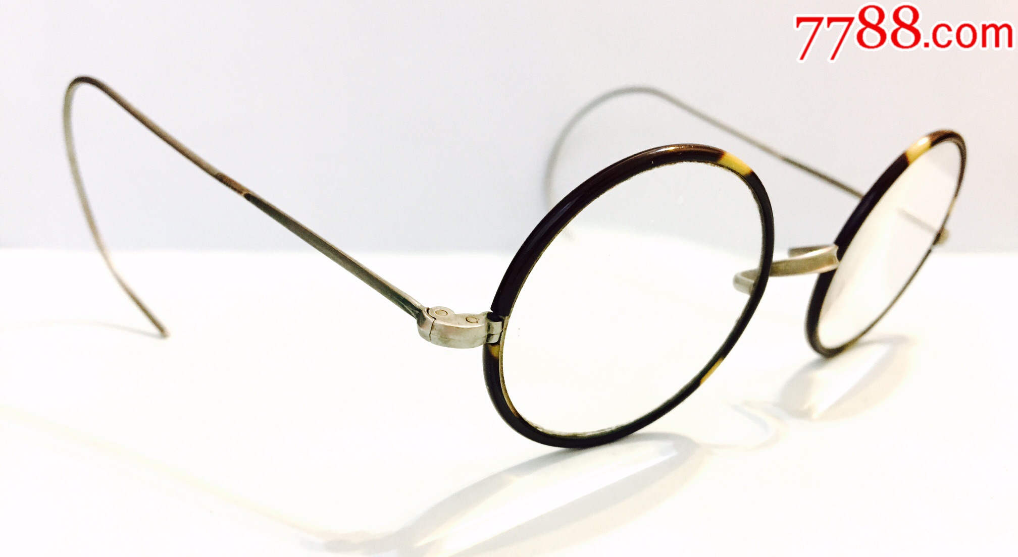 西洋古玩/英国古董眼镜/镍合金材质/1930年/民国