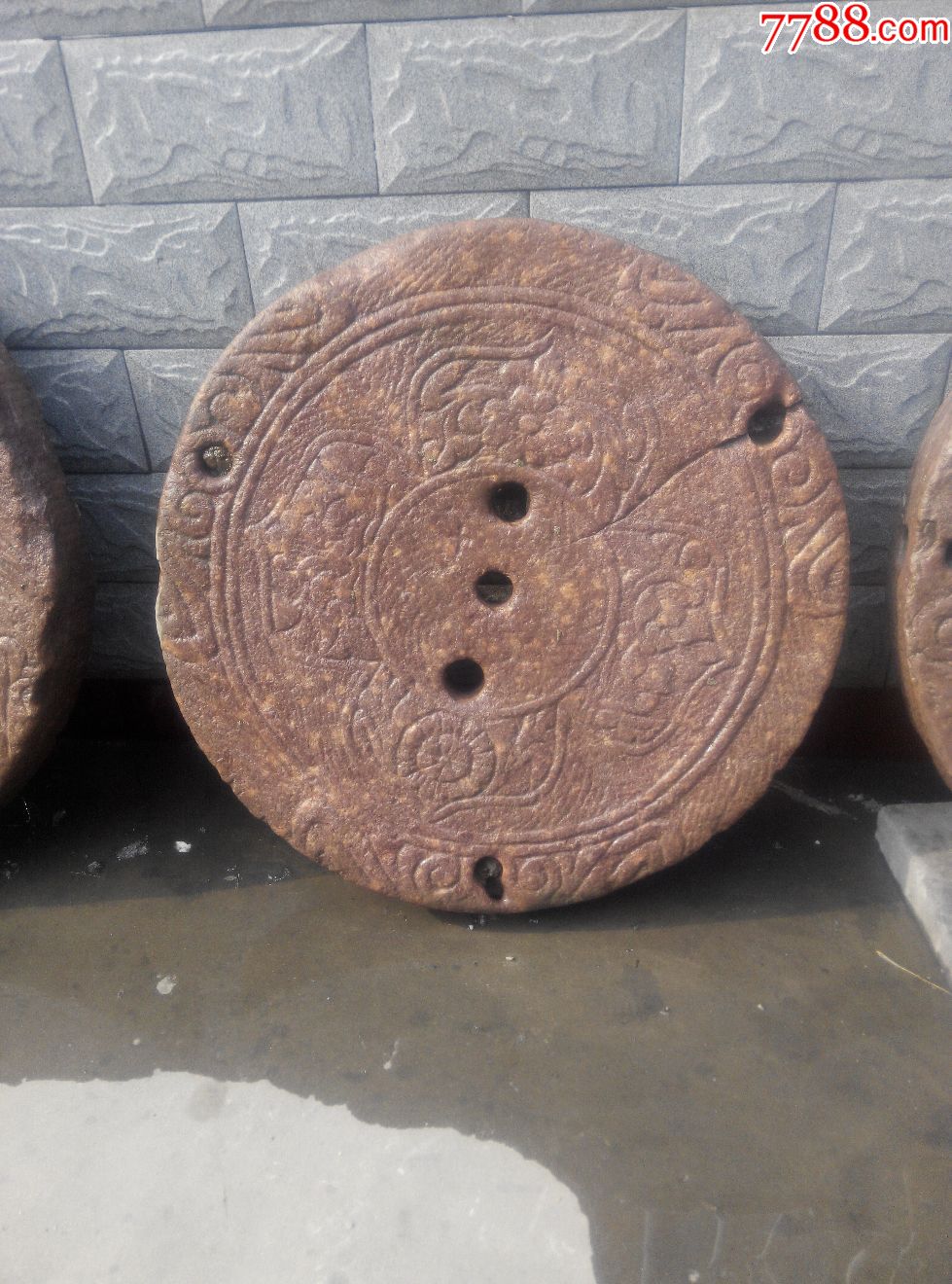 罕见的刻花磨盘-se51198856-石臼/石磨-零售-7788收藏__收藏热线