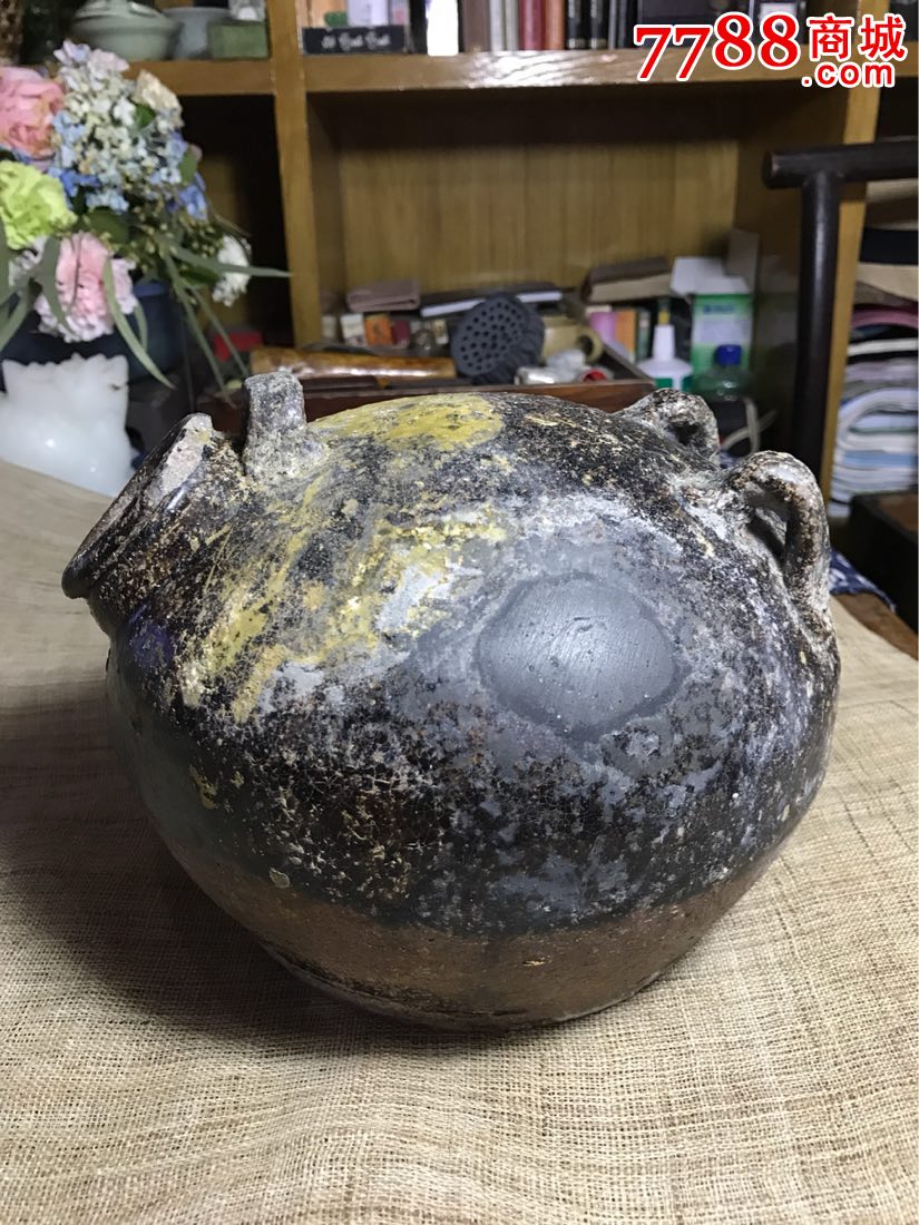 古董古玩收藏杂项唐代陶罐夜壶陶器虎子