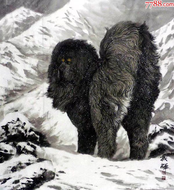 梁振辉·六尺斗方工笔《藏獒》03