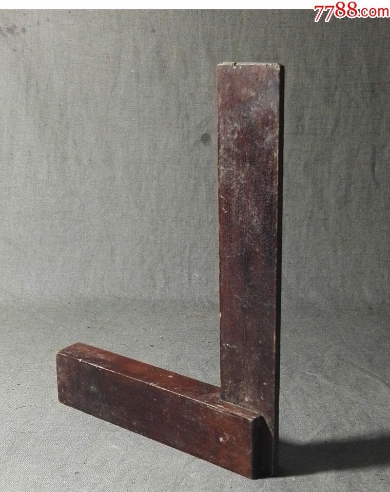 民国楠木曲尺木工用的老工具影视道具民俗收藏