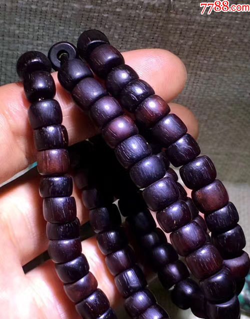 老紫檀直切竹节佛珠-小叶紫檀手串-7788收藏__收藏热线