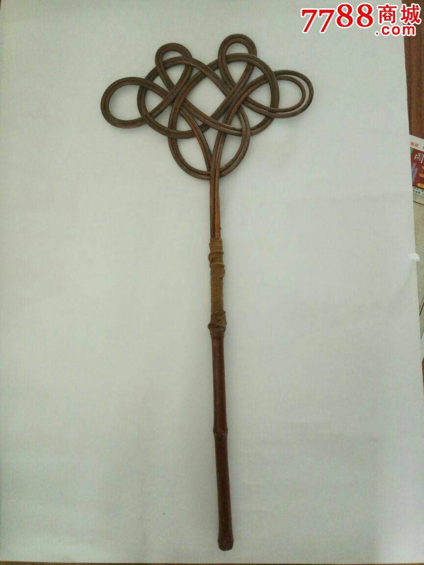 民国藤编竹制中国结富贵苍蝇拍蚊子拍