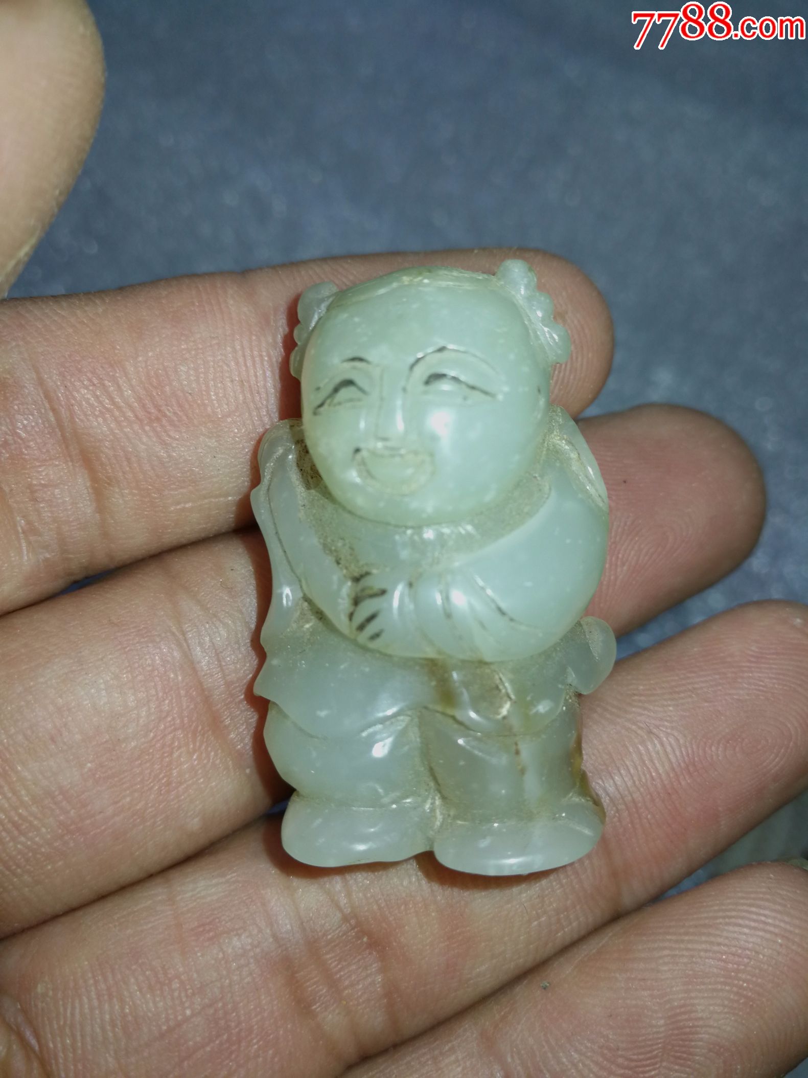 明代老和田玉人,东西嘎嘎老