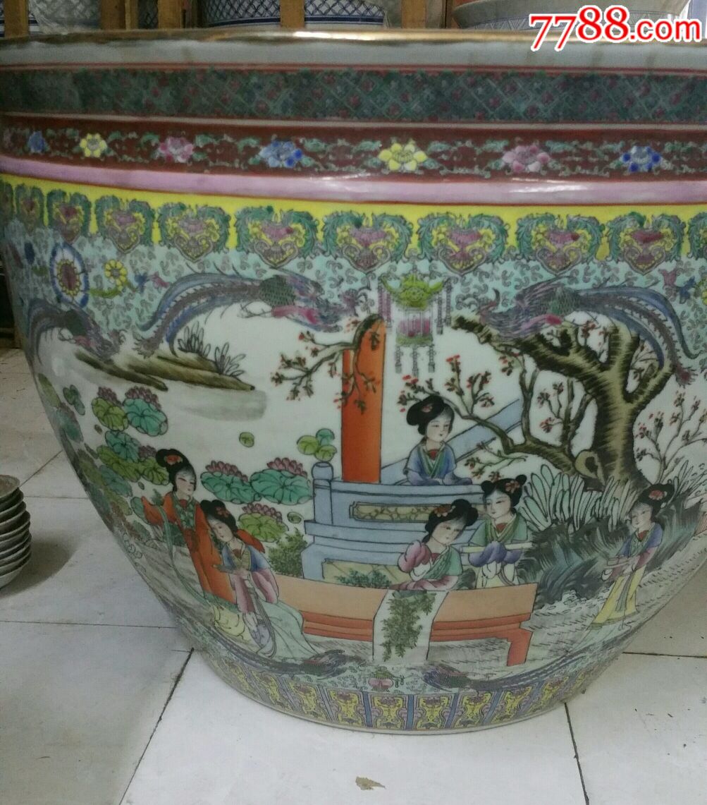 满工粉彩大缸