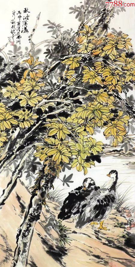 0文秋林·四尺竖幅花鸟18-6