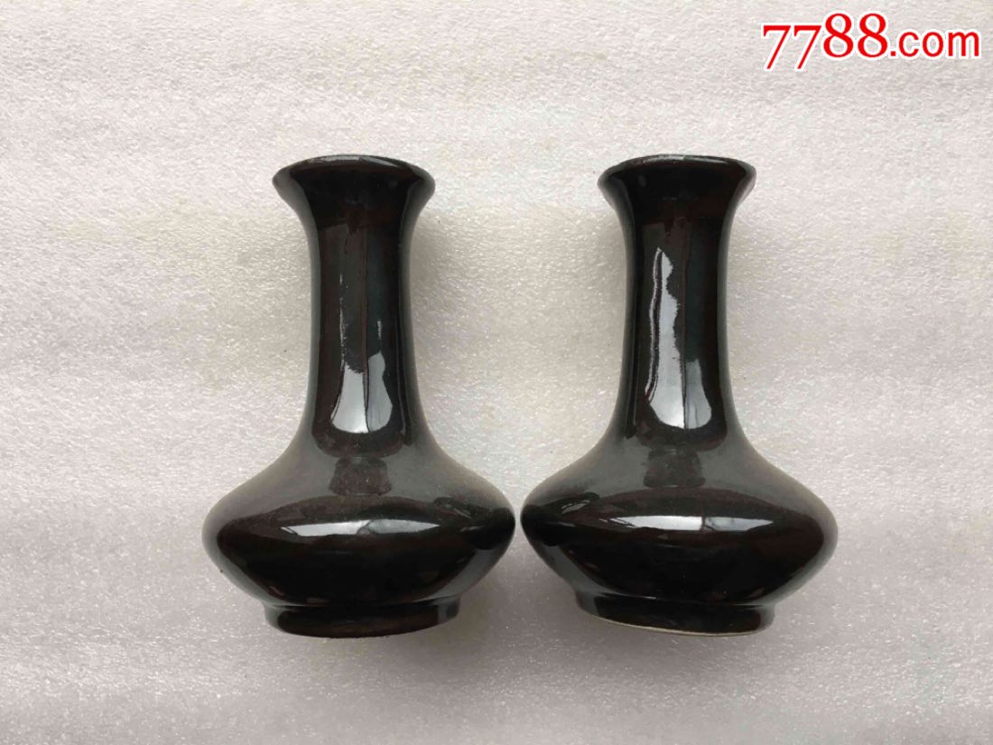 白瓷黑釉花插瓶一对-价格:20元-se51551289-黑瓷/天目瓷-零售-7788