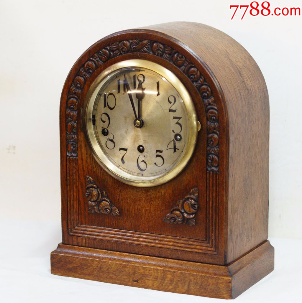 音乐打点雕花木座钟欧洲古董座钟_座钟/落地钟_第1张_7788钟表收藏