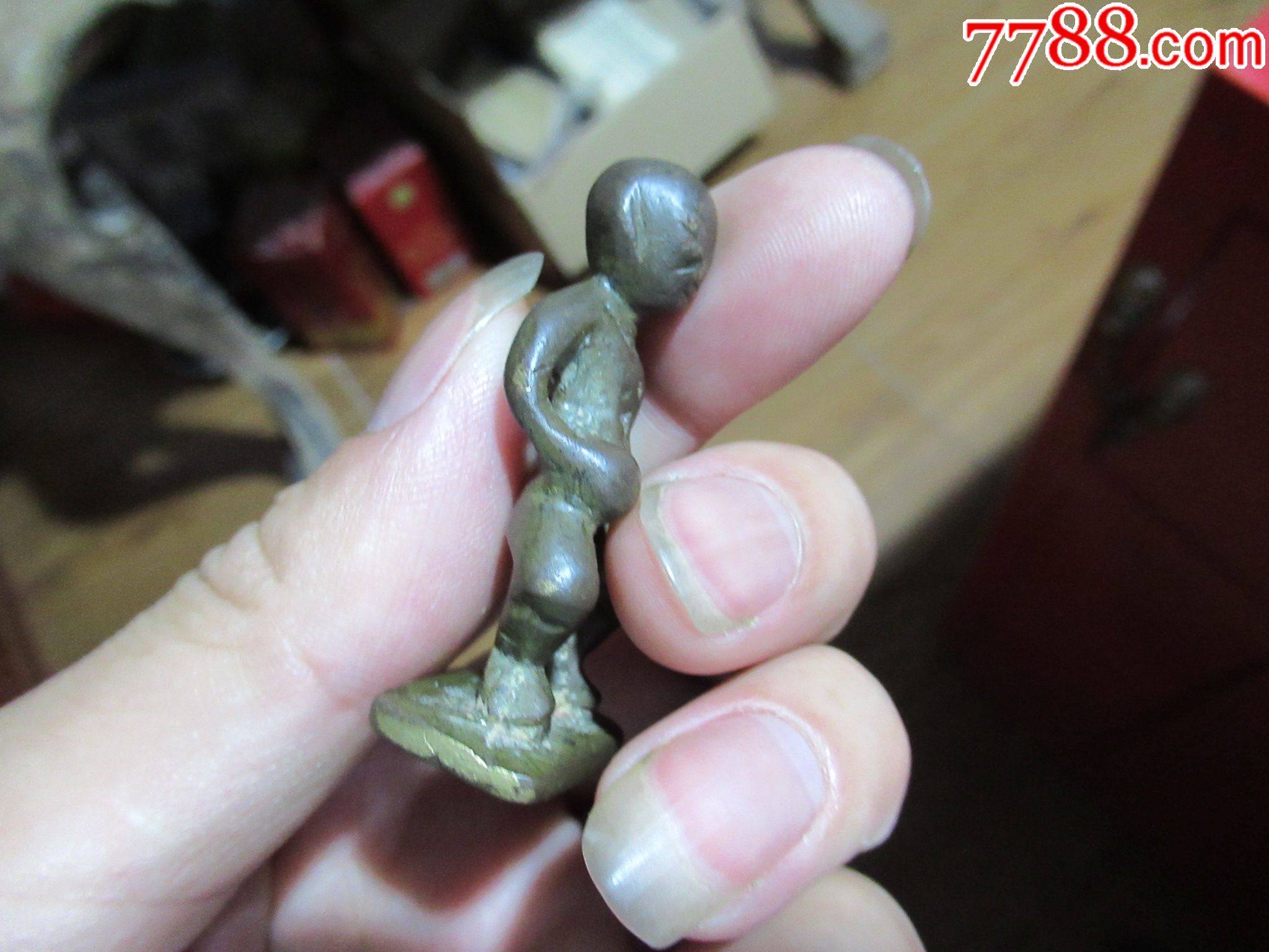 清代铜器小铜人摆件一个