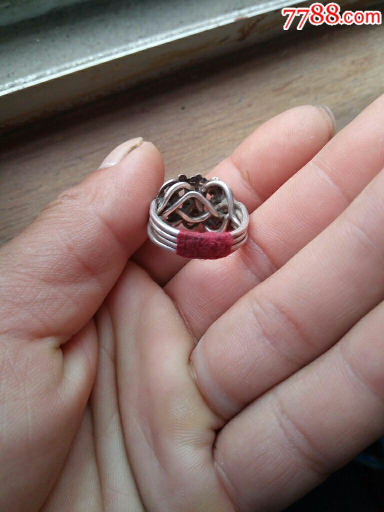 清代福寿四连环戒指