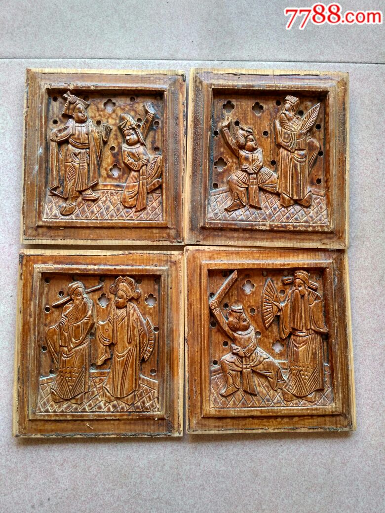 老人物故事木雕板